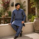 Premium Wash & Wear Fabric Dusty Blue - Image 3