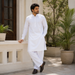 Premium Wash & Wear Summer Fabric -White