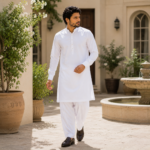 Premium Wash & Wear Summer Fabric -White - Image 2