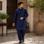 Executive Wash & Wear Fabric -Navy Blue - Image 4
