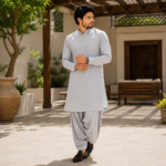 Premium Wash & Wear Summer Fabric -Light Grey - Image 4