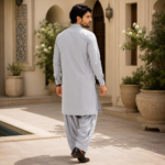 Premium Wash & Wear Summer Fabric -Light Grey - Image 2