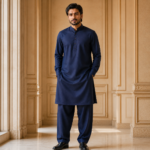 Premium Wash & Wear Fabric Navy Blue Color