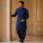 Premium Wash & Wear Fabric Navy Blue Color - Image 3