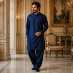 Premium Wash & Wear Fabric Navy Blue Color - Image 4