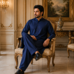 Premium Wash & Wear Fabric Navy Blue Color - Image 5